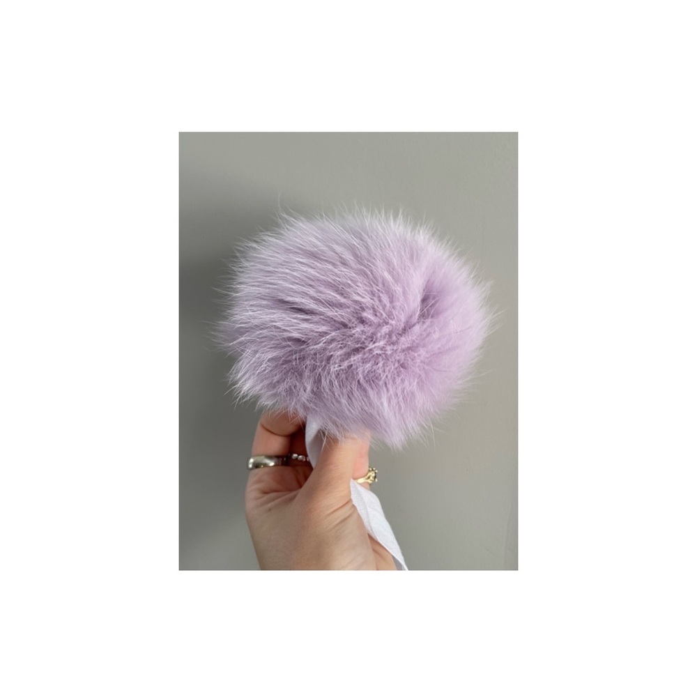 Recycled Genuine Fox Fur (Lilac) Pompom